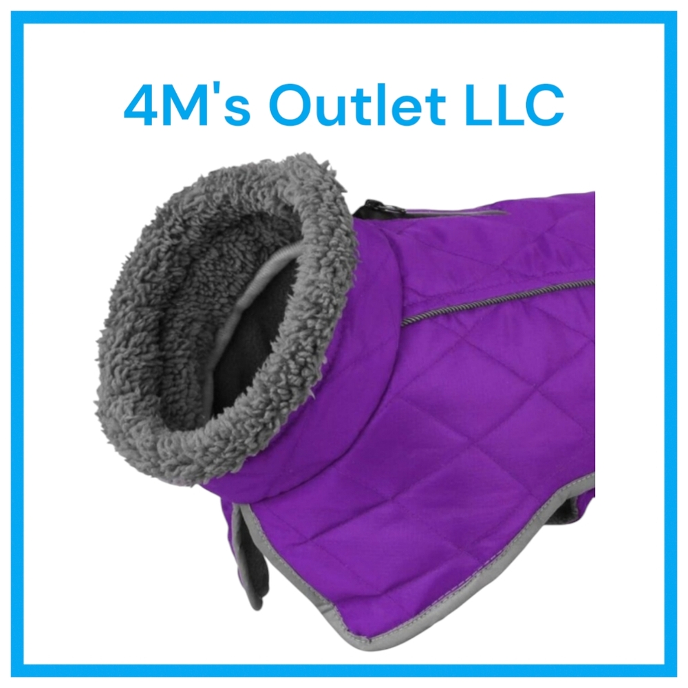 Dog Winter Coat Jacket - Reflective Adjustable Windproof Dog Turtleneck Clothes,